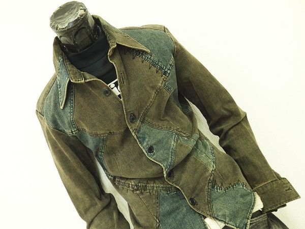 ★トルネードマートパッチワークデニムシャツジャケットM★