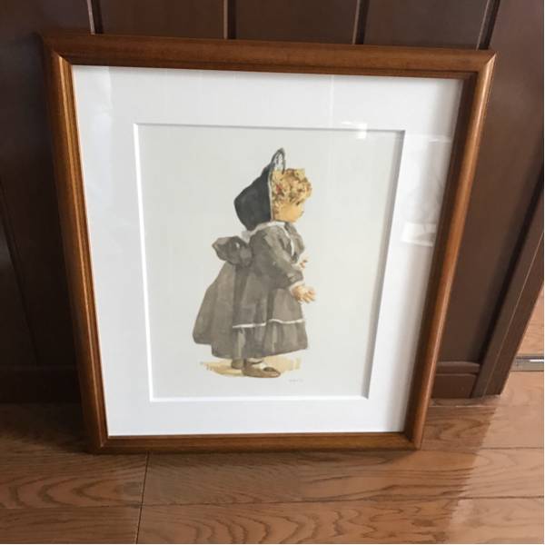 小磯良平，『紫のガウンの人形』石版画