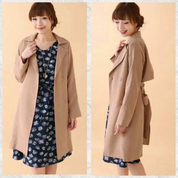 春♪新品タグ付き URBANRESEARCH ROSSOアーバンリサーチロッソ とろみトレンチコート/カシュクールコート/スプリングコート 定価22，680円