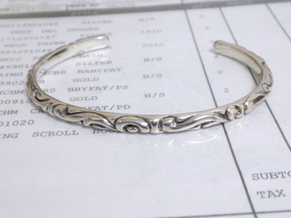 土日特価CHROME クロムハーツ スクロールバングル #2 CHROME HEARTS 美