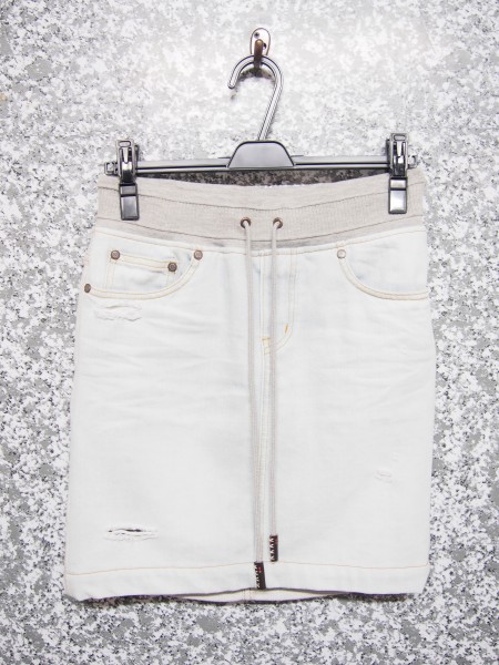 極美品 DOUBLE STANDARD CLOTHING ダブルスタンダードクロージング スウェット × デニム 切り替え スカート 36 インディゴ