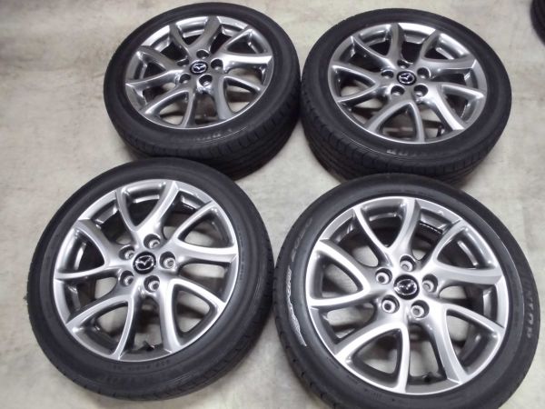 マツダ プレマシー 純正アルミ+DL 205/50R17 4本セット アクセラ ラフェスタハイウェイスター等 ガンメタ ハイグロス(ラジアル ...