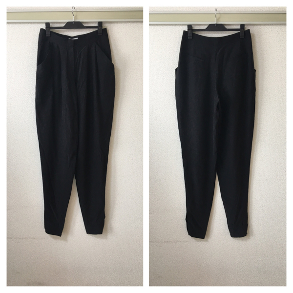 ◆値下◆送無 美品◆ADEAM アディアム◆シルク アラジン パンツ フォクシー 2 M 黒 ブラック ジョッパーズ FOXEY