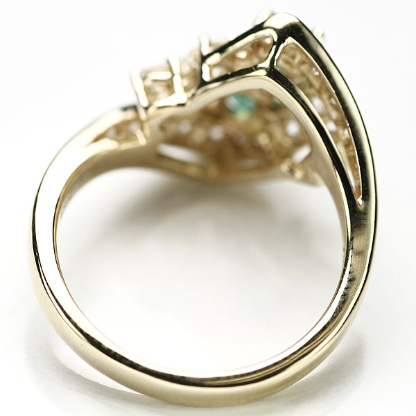 クイーン K18 エメラルド ダイヤモンド リング D0.53ct 【最終値下げ 出品4週目】 SELBY