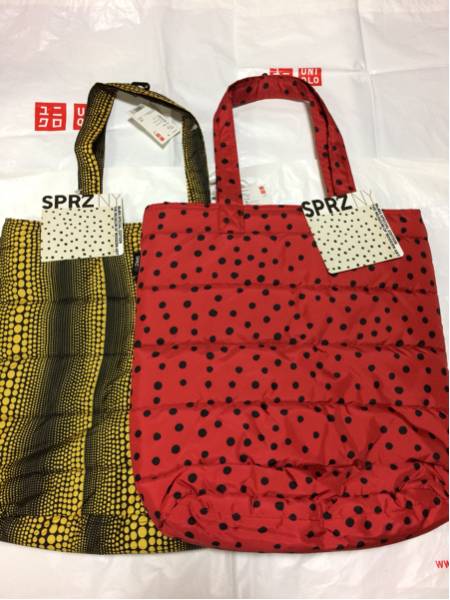 新品 ユニクロ UNIQLO × 草間彌生 SPRZ トートバッグ ドット 水玉 黄色 