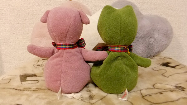 カエル ブタ ぬいぐるみセット プチプチフルール セキグチ製 レトロ 送