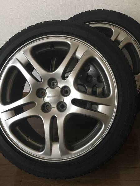 4本 SUBARU 純正 ホイール 215/45 R17 レガシィ BP5 スタッドレス タイヤ ブリジストン Blizzak アルミ アルミ ...