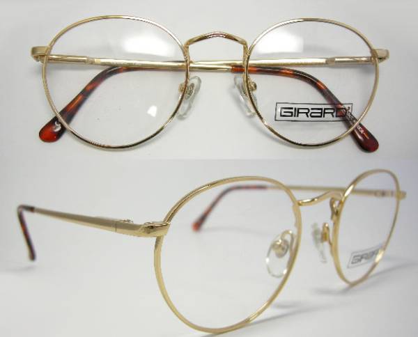GIRARD 90'S デッドストック ヴィンテージ ラウンドフレーム ゴールド VINTAGEフレーム 丸メガネ 丸眼鏡 GOLD