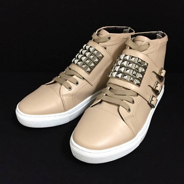 ラブレス取扱 ハリス HHAARRIISS スタッズ ハイカットスニーカー HEARTS ベージュ 42 27cm 未使用箱付き