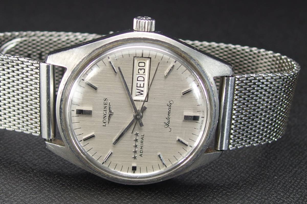 LONGINES　ロンジン　メンズ　アドミラル　純正メッシュブレス　自動巻