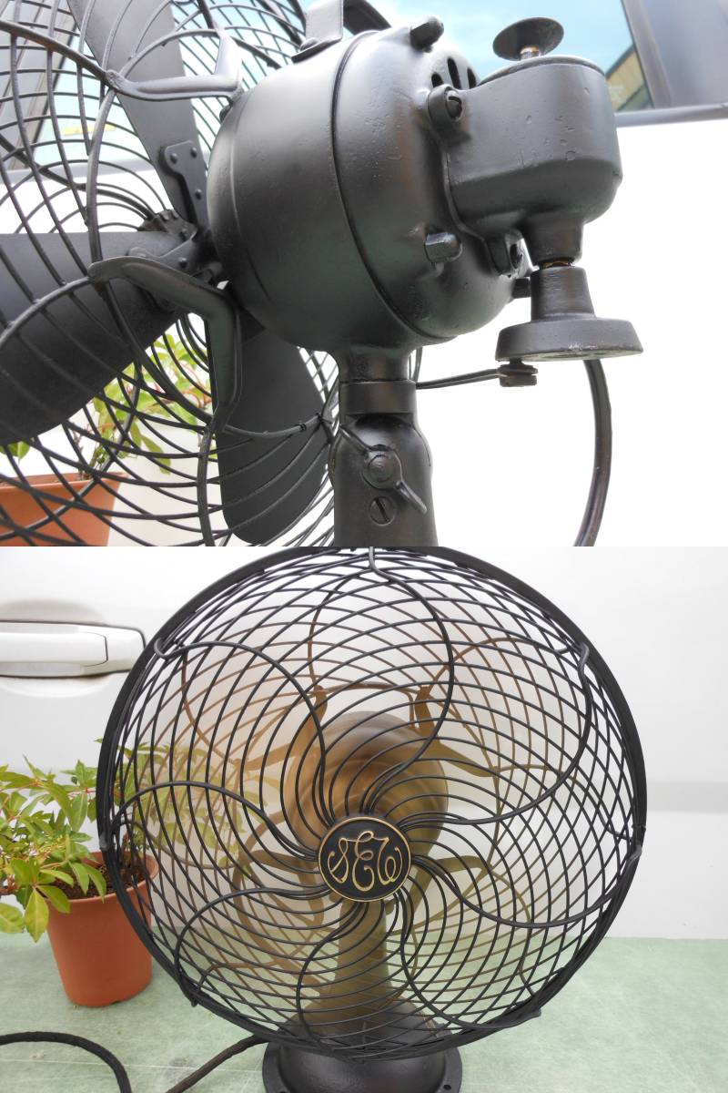 戦前 古い芝浦扇風機 真鍮4枚羽 当時物 動作確認 難有り ②