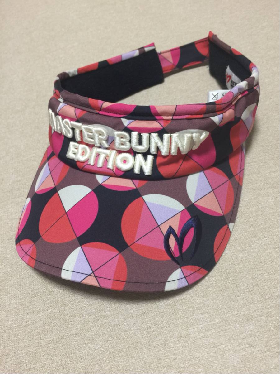 ★未使用★マスターバニー MASTER BUNNY EDITION GOLF サンバイザー ゴルフ レディース 刺繍 MBE PG パーリーゲイツ ピンク_1