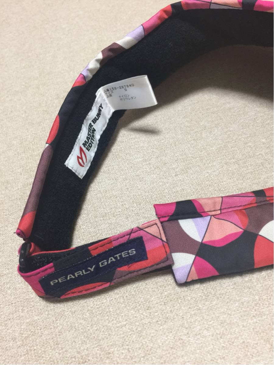 ★未使用★マスターバニー MASTER BUNNY EDITION GOLF サンバイザー ゴルフ レディース 刺繍 MBE PG パーリーゲイツ ピンク_3