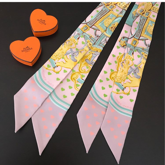 新品！！ エルメス ハートツイリー ピンク 二本セット