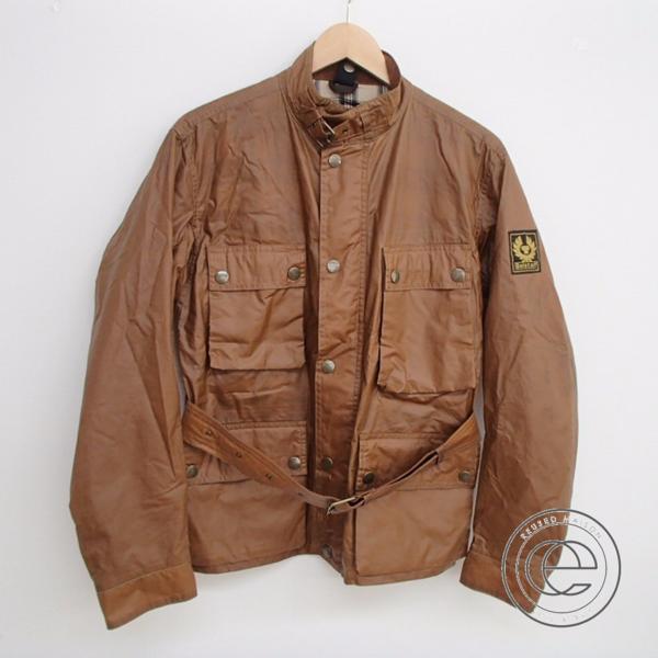 即決◆Belstaffベルスタッフ ジップアップ ベルト付き オイルドジャケットS BELSTAFF