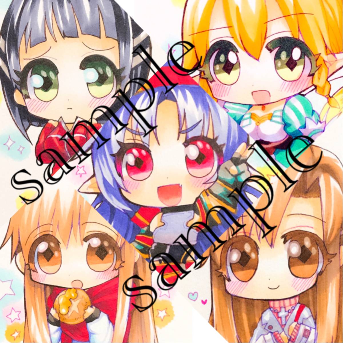 同人手描きイラスト Sao アスナ ユウキ 直葉 リーファ ソードアートオンライン ちびキャラ5枚セット コピック 手描きイラスト 売買されたオークション情報 Yahooの商品情報をアーカイブ公開 オークファン Aucfan Com