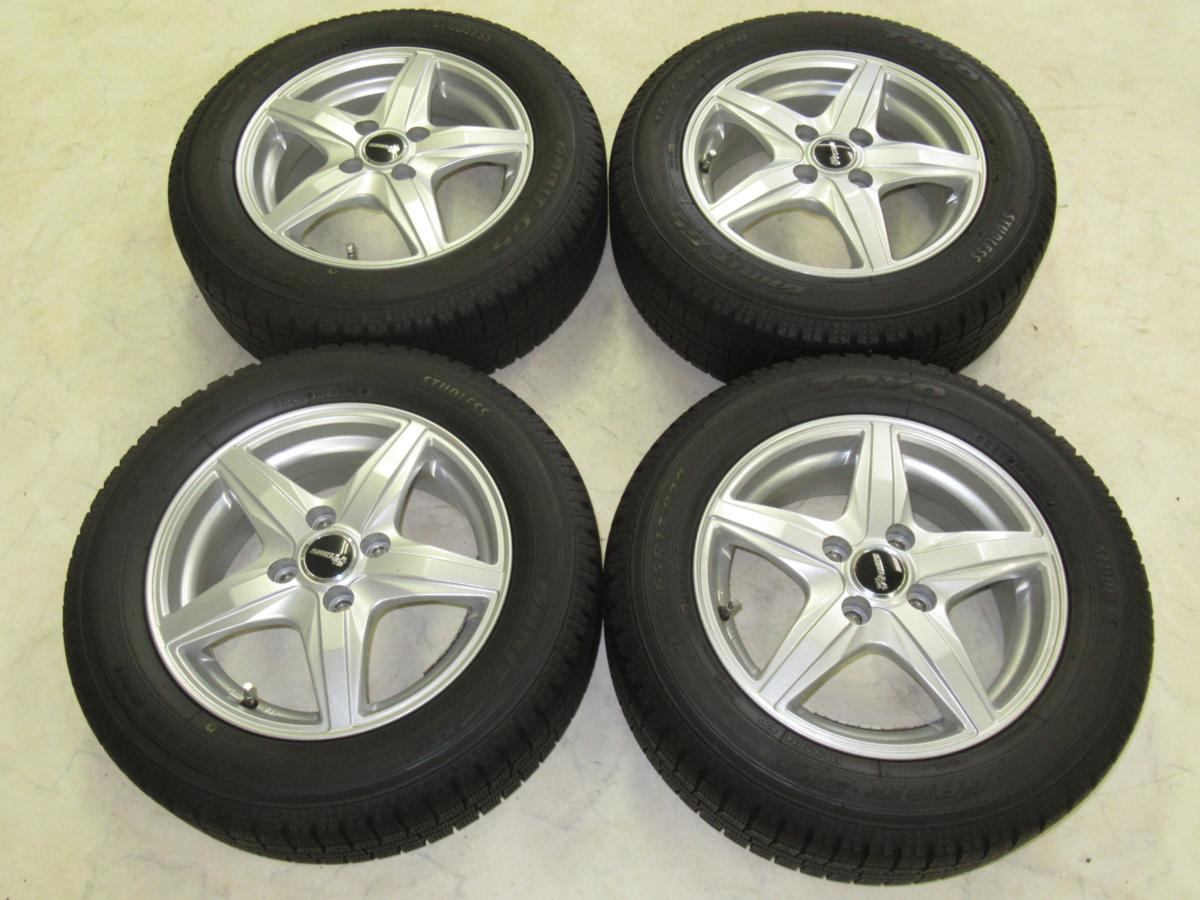 TOPYシビラTZ 5.5J-14 off+45 pcd100/4H 175/65R14 スタッドレス付き4本セット