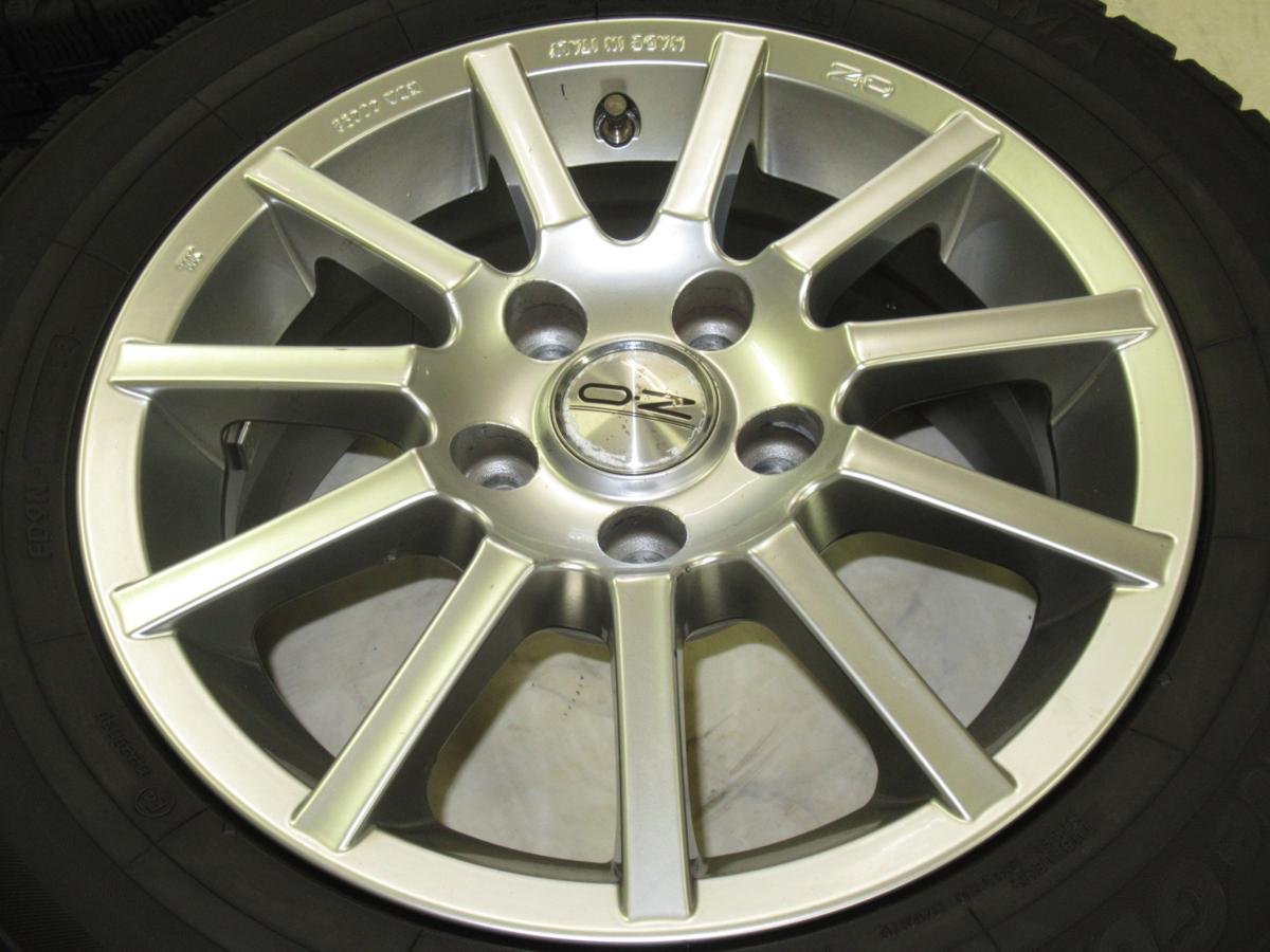 VWサイズ！OZ 11本スポーク 6.5J-15 off+35 pcd112/5H 195/65R15 スタッドレス付き4本セット