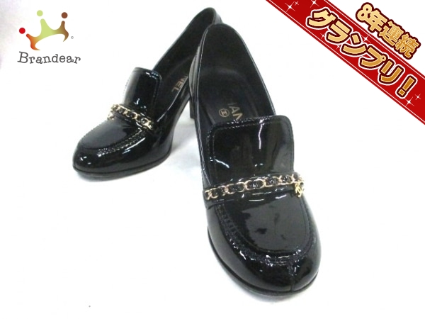 シャネル CHANEL 靴 パンプス 37 1/2 C エナメル（レザー） 黒 レディース ココマーク/ゴールド金具