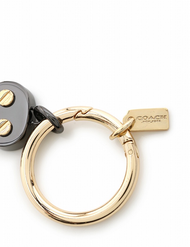 コーチ COACH バッグチャーム キーホルダー キーリング ガンメタリック
