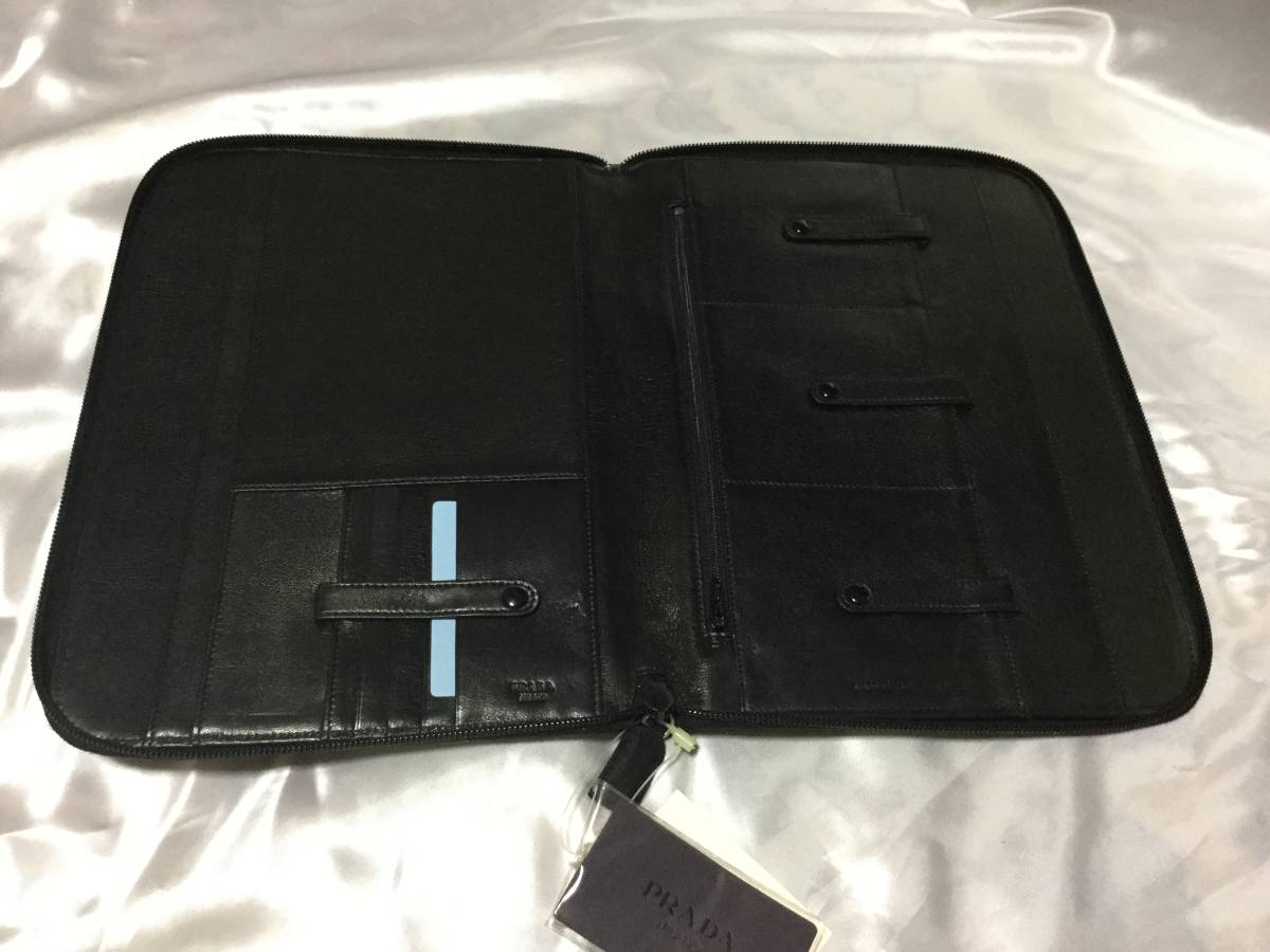 新品◇本物◇PRADA プラダ◇ラウンドファスナー 書類ケース 黒 B5