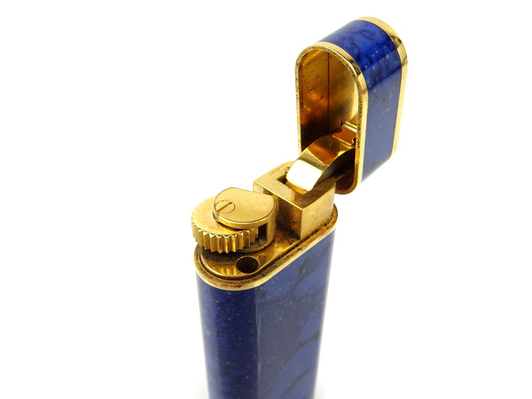 ☆綺麗【Cartierカルティエ】大理石柄☆オーバル型☆ガスライター☆青 