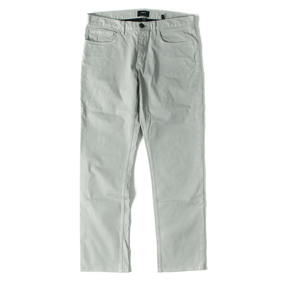 美品 定価2.6万 theory セオリー オーバーダイ 加工 ストレッチ コットン ストレート パンツ Renton Haydin JE N Z 32