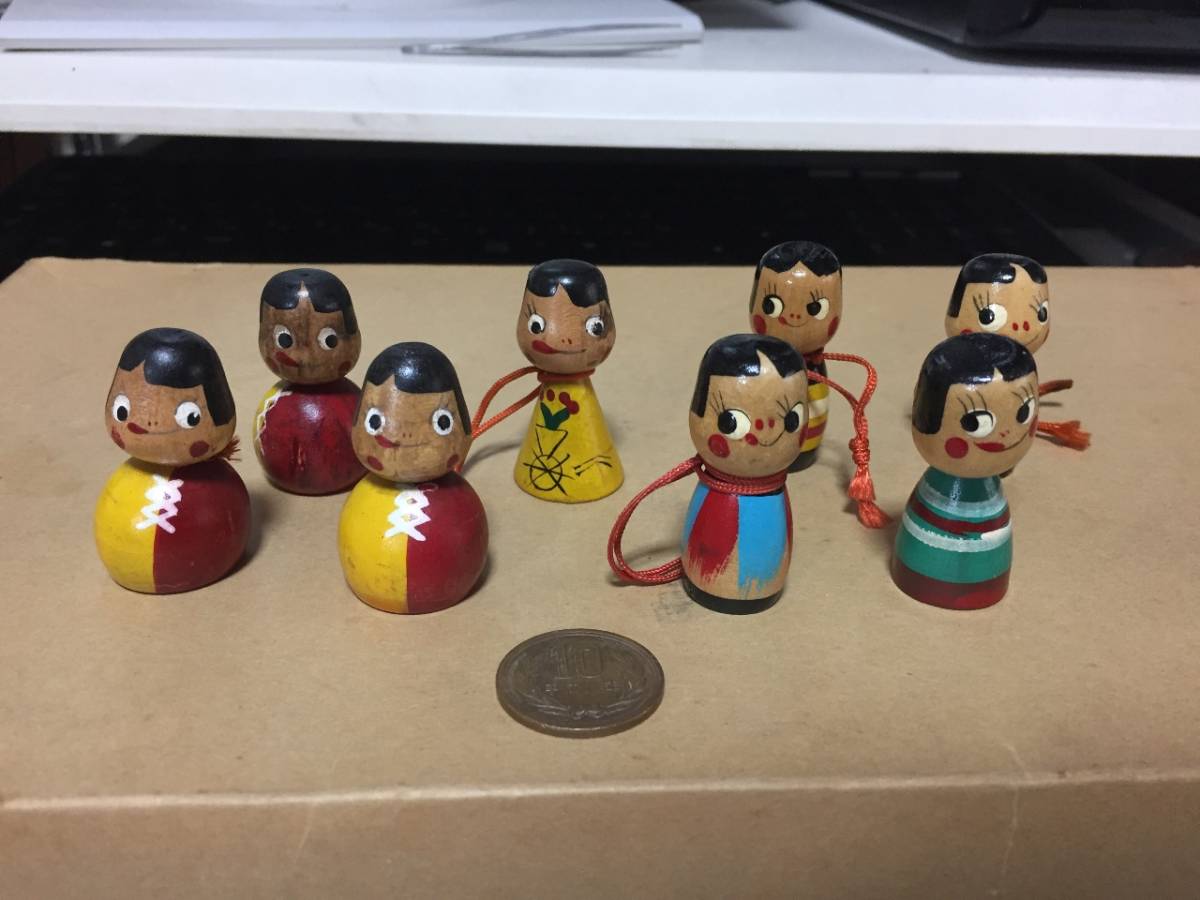 不二家　ペコちゃん　ポコちゃん　こけし８個セット　送料無料！