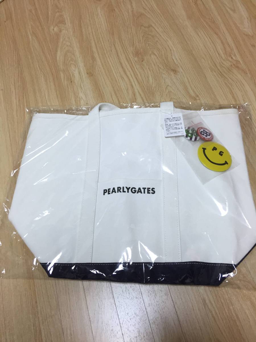 【新品】★入手困難★PEARLYGATES★パーリーゲイツ★スマイルニコ缶バッジ★トートバッグ ボストンバック ゴルフバッグ★メンズ レディース
