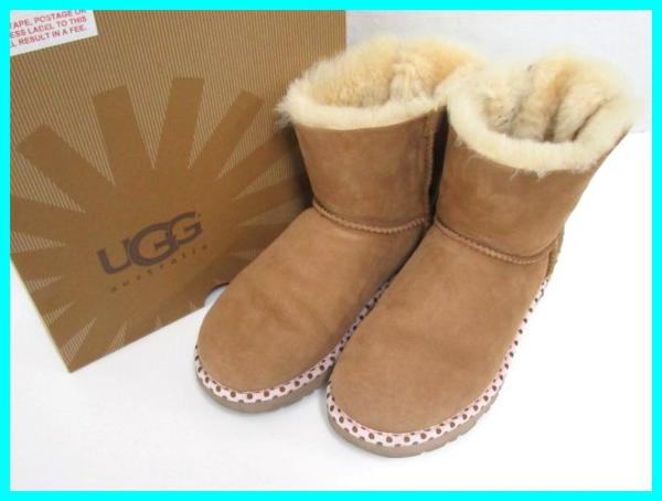 42860★美品 UGG Australia 35周年記念モデル ムートンブーツ 24cm/ライトブラウン/ミニベイリーボウ78 証明書付き