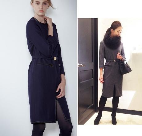 【お得，送料無料】 FIGARO paris 定価3.5万 フロントスリット圧縮天竺ウールワンピース 38 グレー(ワンピース)｜売買されたオークション情報、yahooの商品情報をアーカイブ公開 - オークファン 女性用