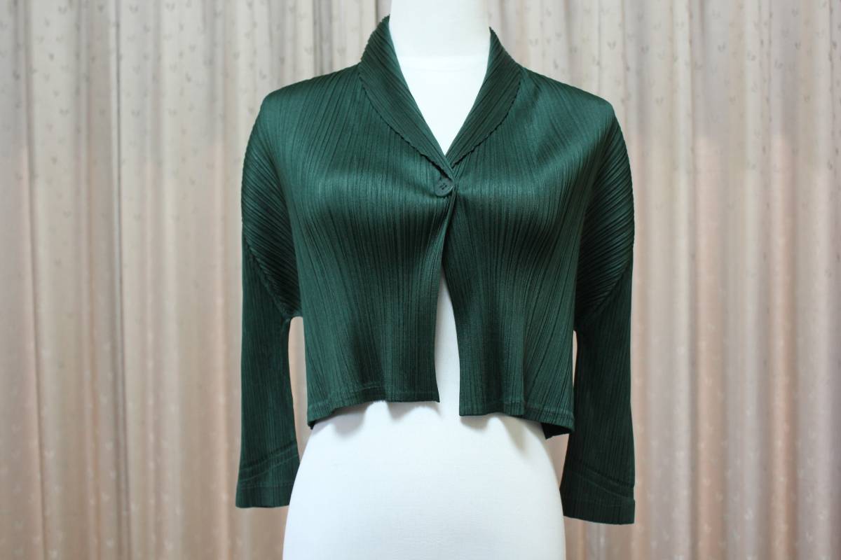 PLEATS PLEASE グリーンカーディガン