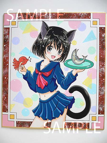同人手描きイラスト オリジナル 猫耳セーラー セーラー服 黒猫 ネコ耳