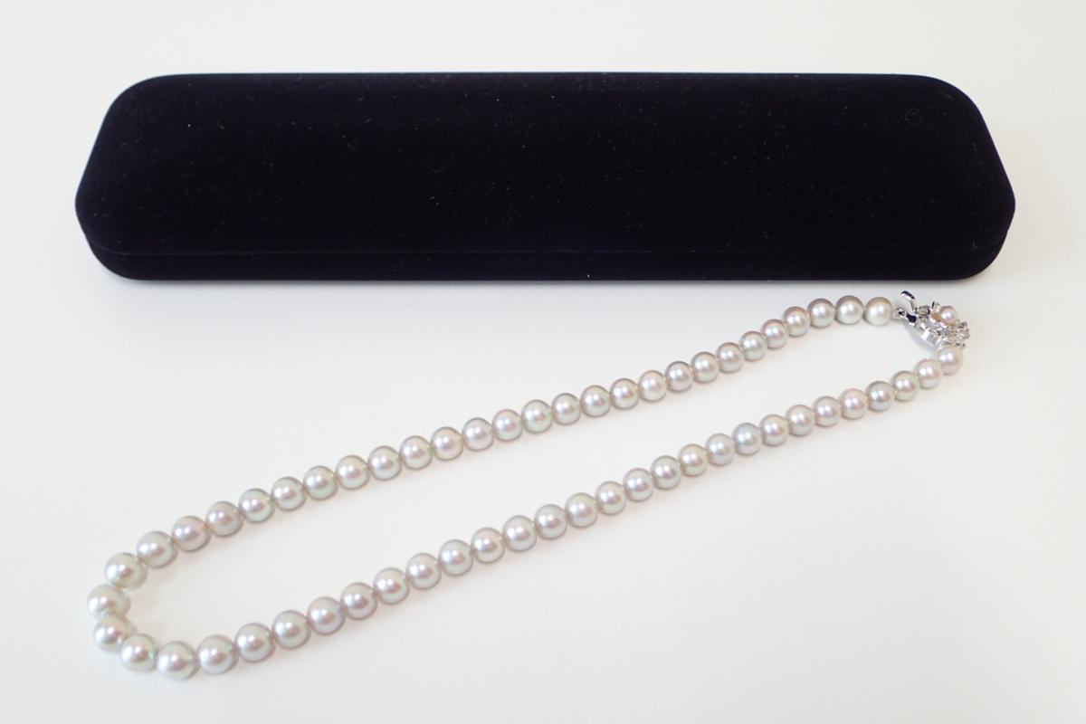 アコヤ本真珠 パールネックレス 7mm～7.5mm 長さ約43cm シルバー留具 