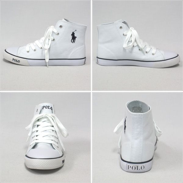 [定価6，264円→3，790円] ラルフローレン スニーカー ハイカット Ralph Lauren Carson Hi White 23cm