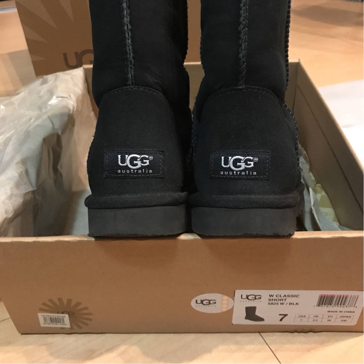 美品】UGG CLASSIC SHORT クラシック ショート ブラック 黒 7 24