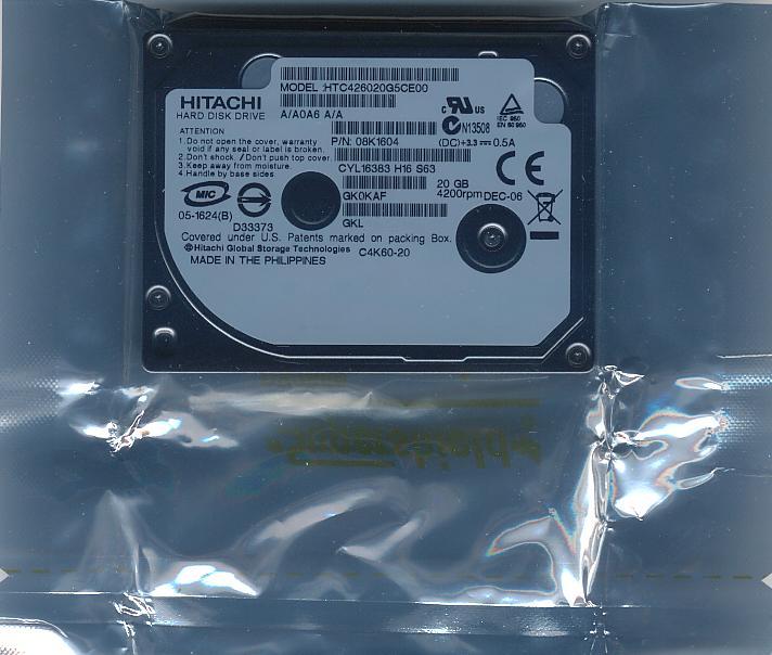 8 ＊＊ 新品・未開封 ＊＊ 20G Travelstar C4K60 Slim 1.8インチ HDD ZIF_1