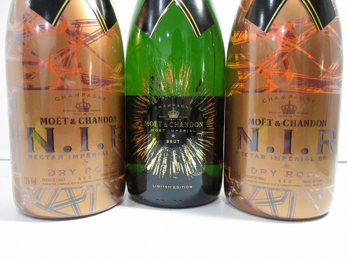 MOET&CHANDON☆モエ エ シャンドン NIR2本＆ブリュットハナビラベル1