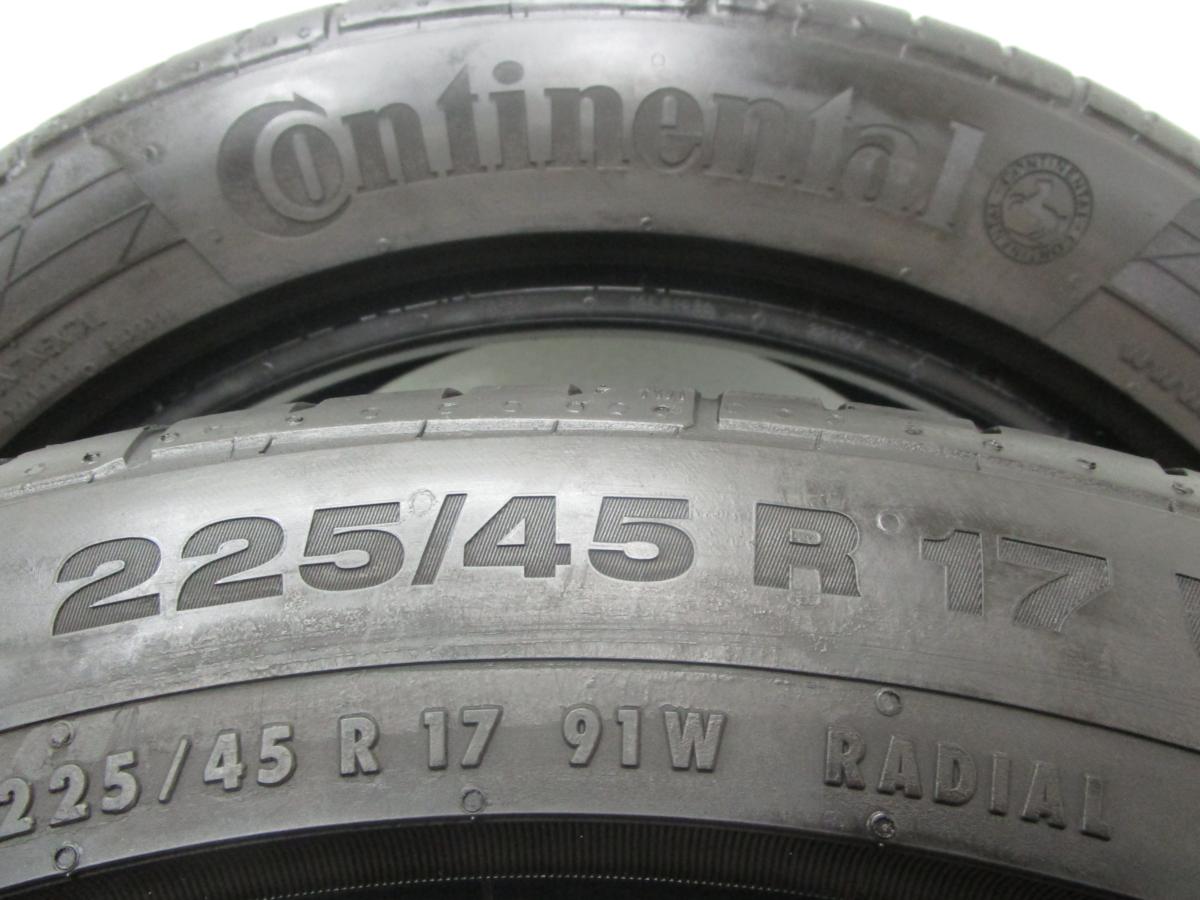225-45R17★7分山 コンチネンタル中古タイヤ【2本セット】送料無料(M17-7943）