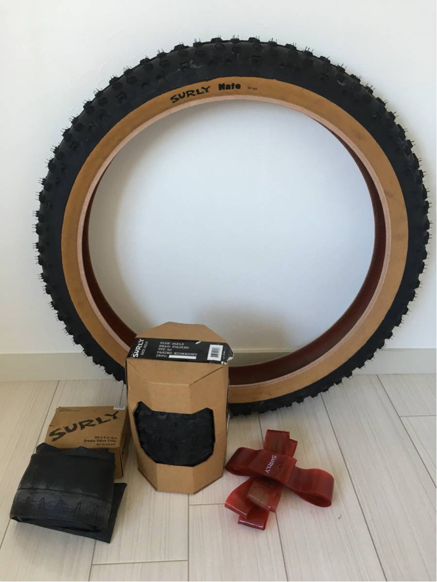 未走行美品】SURLY NATE 26×3.8 ファットバイクタイヤ チューブセット