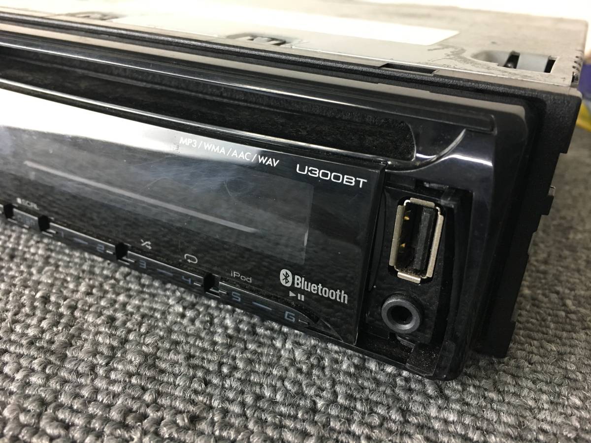 動作OK KENWOOD U300BT 1DIN Bluetooth CD USB AUX AM/FM ケンウッド 