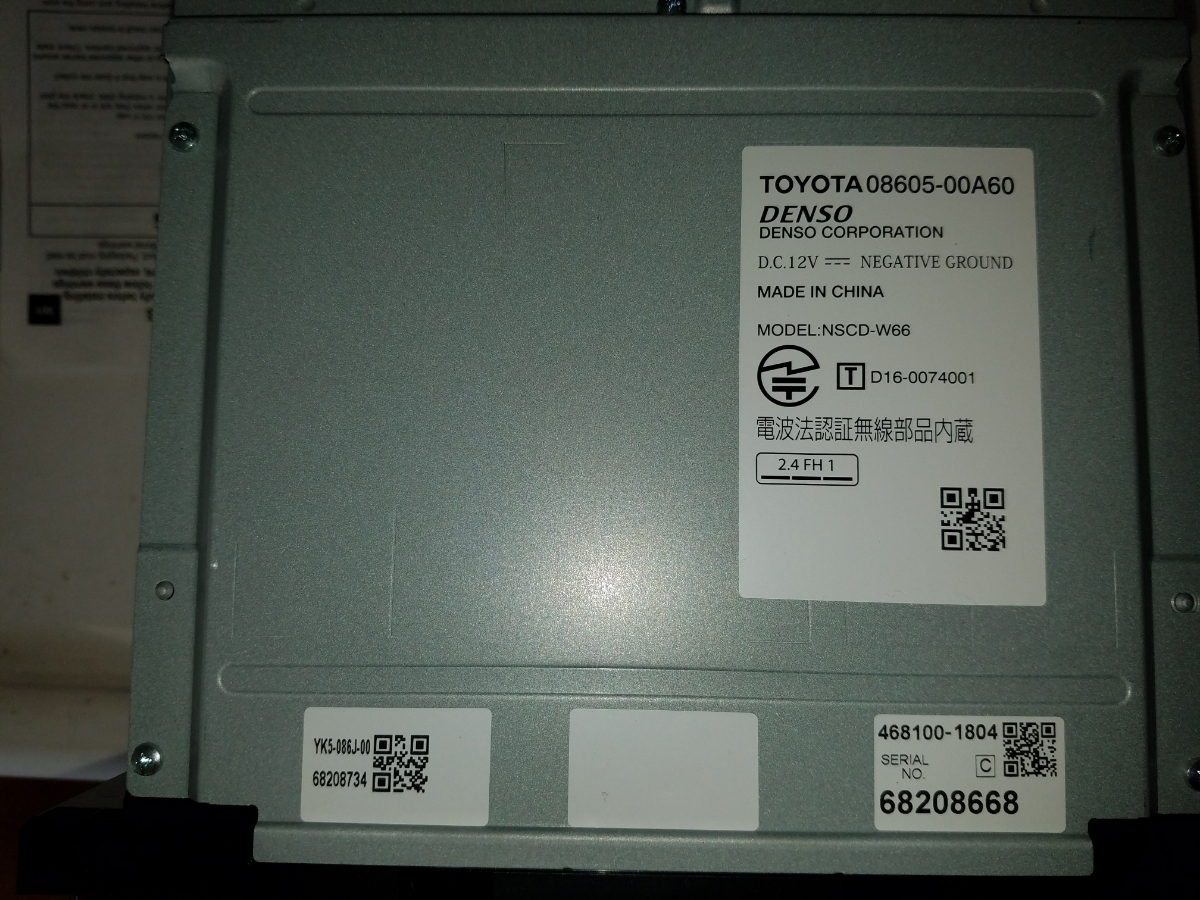 シエンタ170系 トヨタ純正ナビ