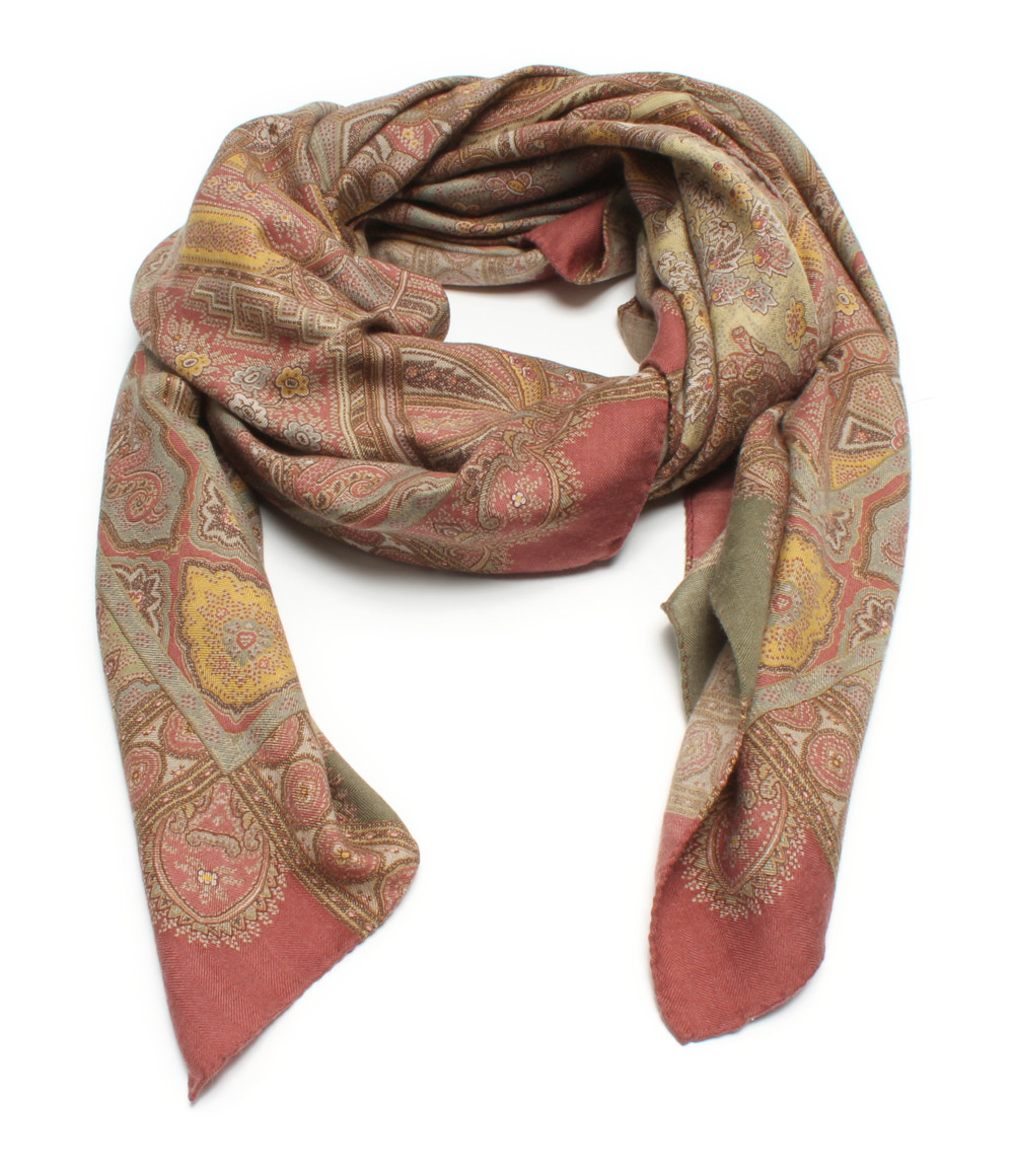 エトロ シルク×カシミヤ 総柄 ストール ETRO レディース