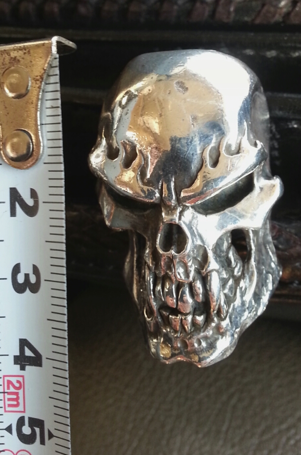 クレイジーピッグ　スカル　リング　純銀　シルバー925 　中古