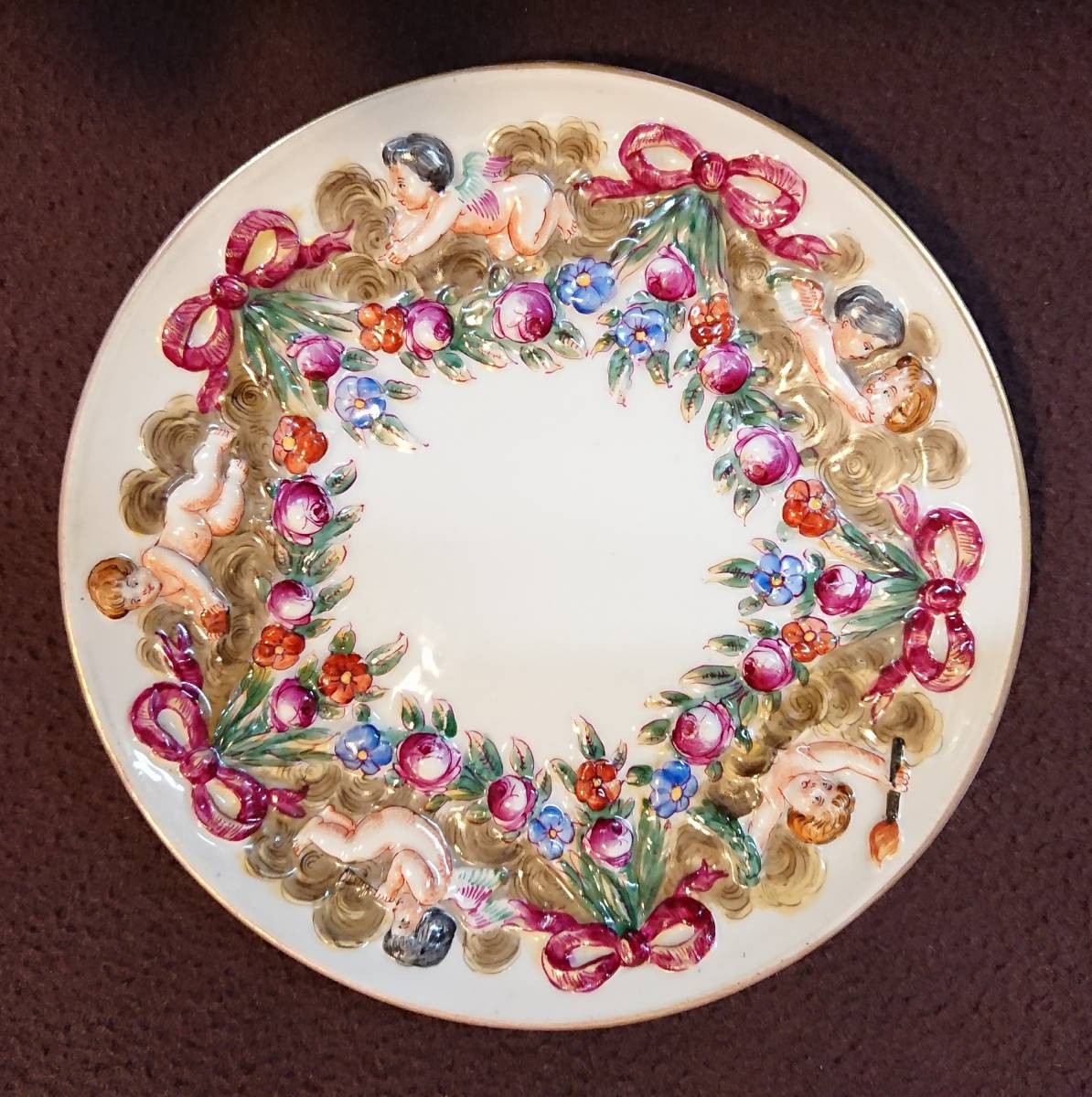 カポディモンテ 陶器 イタリア製 Capodimonte 天使 陶 極美品