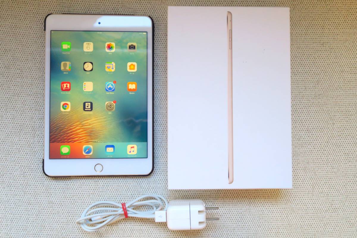 中古美品☆iPad mini 4 Wi-Fi モデル 16GB ゴールド ガラスフィルム付