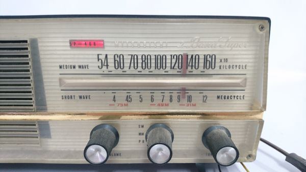 SU△三菱 真空管ラジオ 5P-468 MW受信確認 アンティークラジオ/レトロ