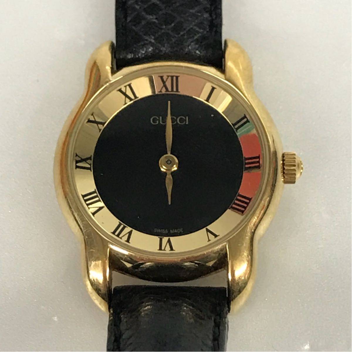 レディース 腕時計 5100L GUCCI クォーツ 中古GUCCI レザー ゴールド 
