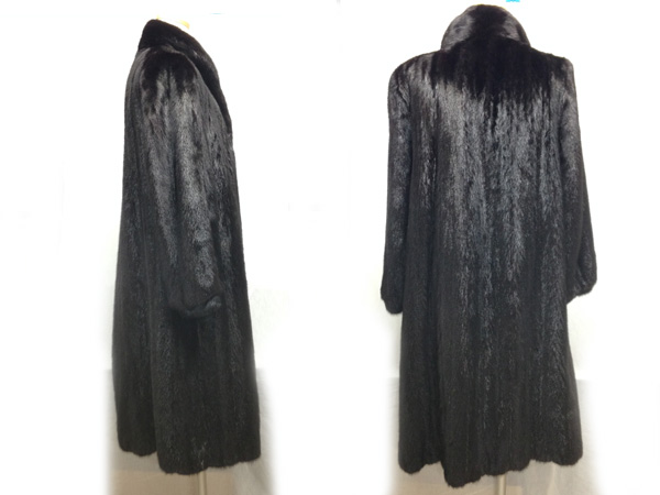 SAGA 美品【SAGA MINK】ミンク 毛皮ロングコート 黒茶 13 襟 SAGA 美品【SAGA MINK】ミンク 毛皮ロングコート 黒茶 13 襟