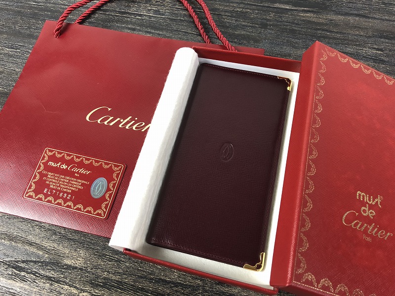 【当社買取品・鑑定済】★新品・保管品★ Cartier カルティエ マストライン メンズ エンボスド レザー 二つ折り 長財布 ◆付属品完備◆